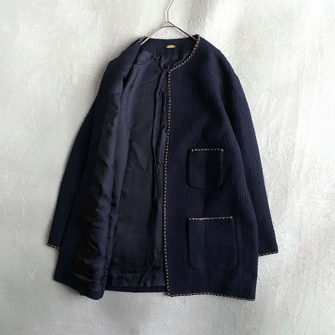 【定価5.4万✨】ドゥーズィエムクラス　 chain tweed ジャケット　紺