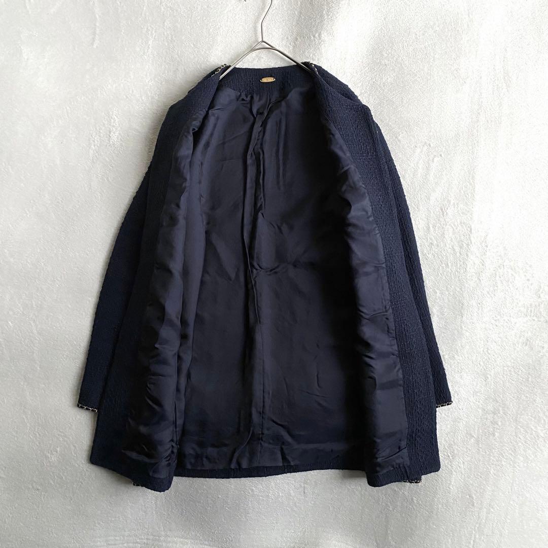 【定価5.4万✨】ドゥーズィエムクラス　 chain tweed ジャケット　紺