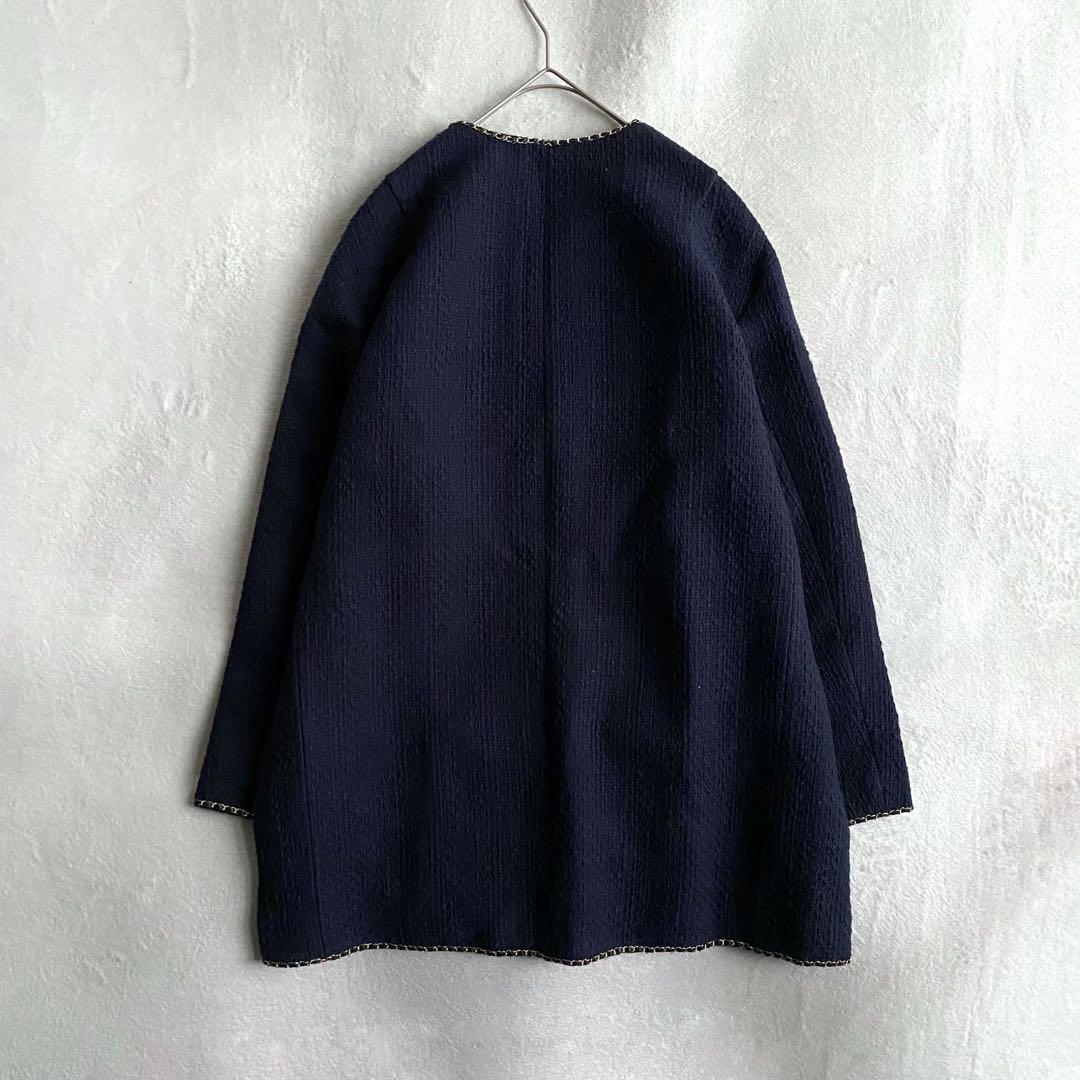 【定価5.4万✨】ドゥーズィエムクラス　 chain tweed ジャケット　紺