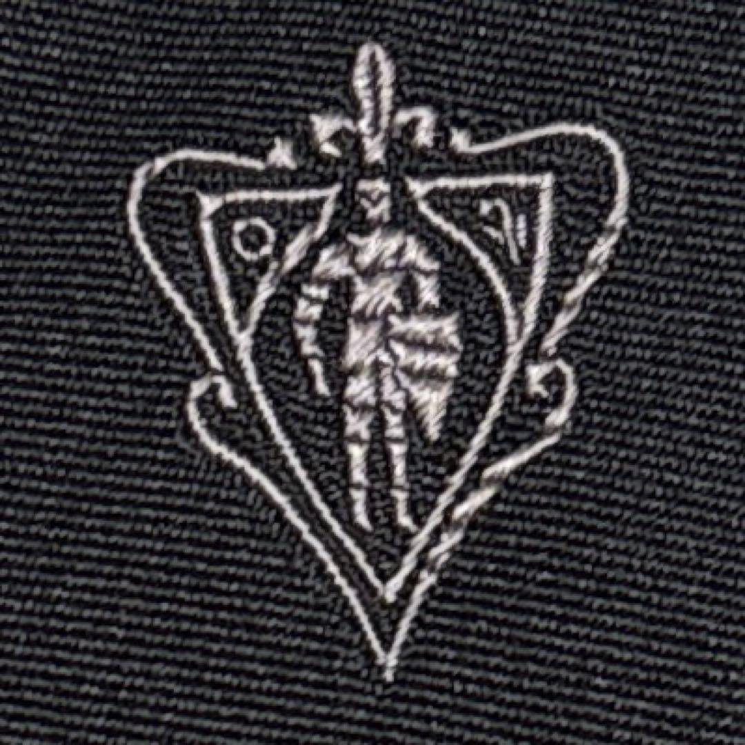 極美品　GUCCI グッチ　ネクタイ　ブラック　無地　ロゴ　シェリーライン　光沢