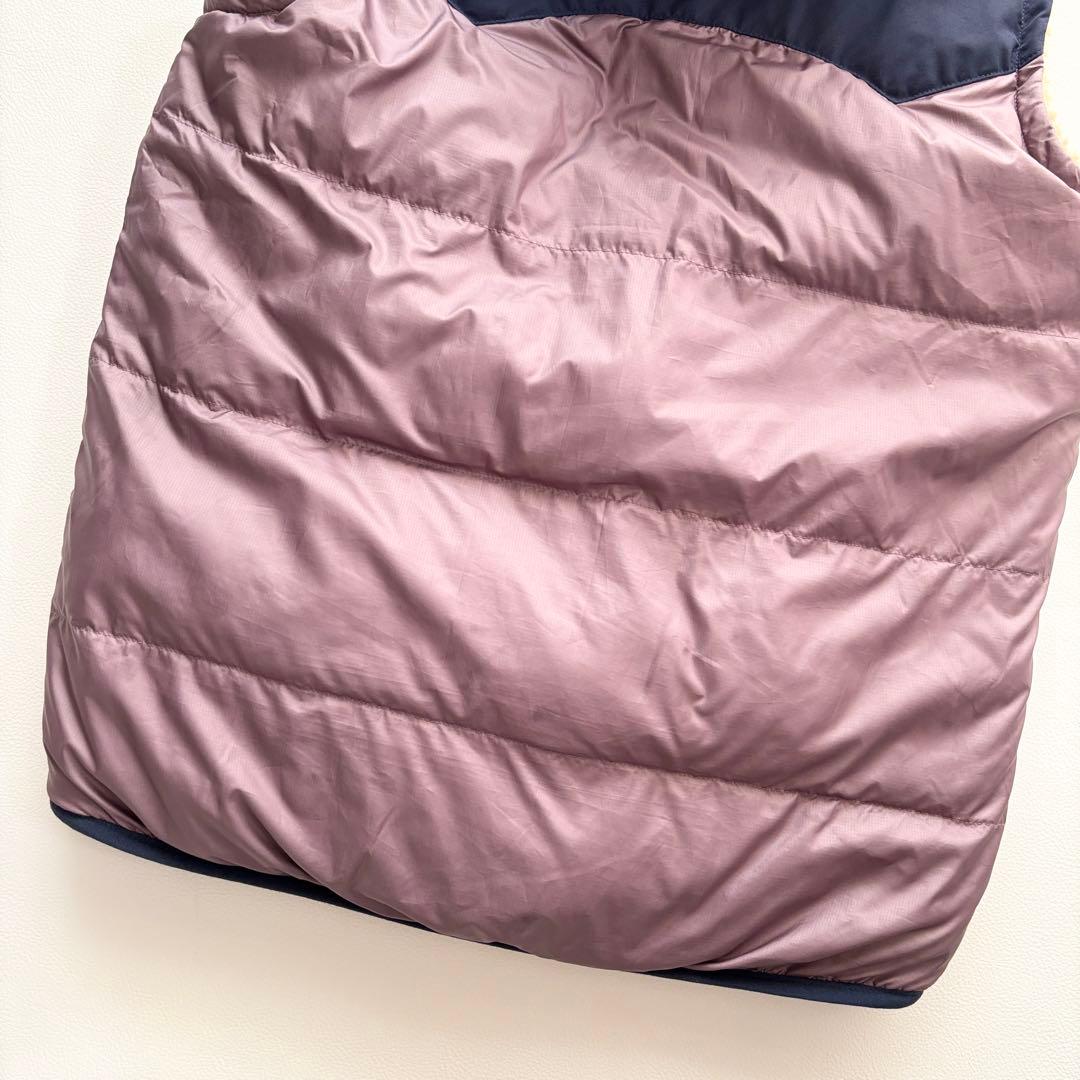 01864△△パタゴニア　リバーシブル　ボアベスト　フーディ　ダウンベスト　XL