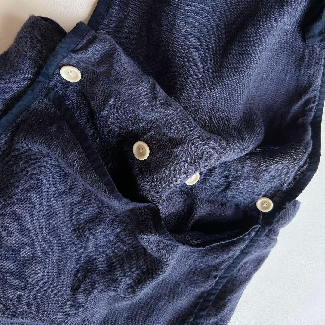 快晴堂謹製 ⿻ リネンヘンプ エプロンサロペット サルエル ナチュラル 2wey