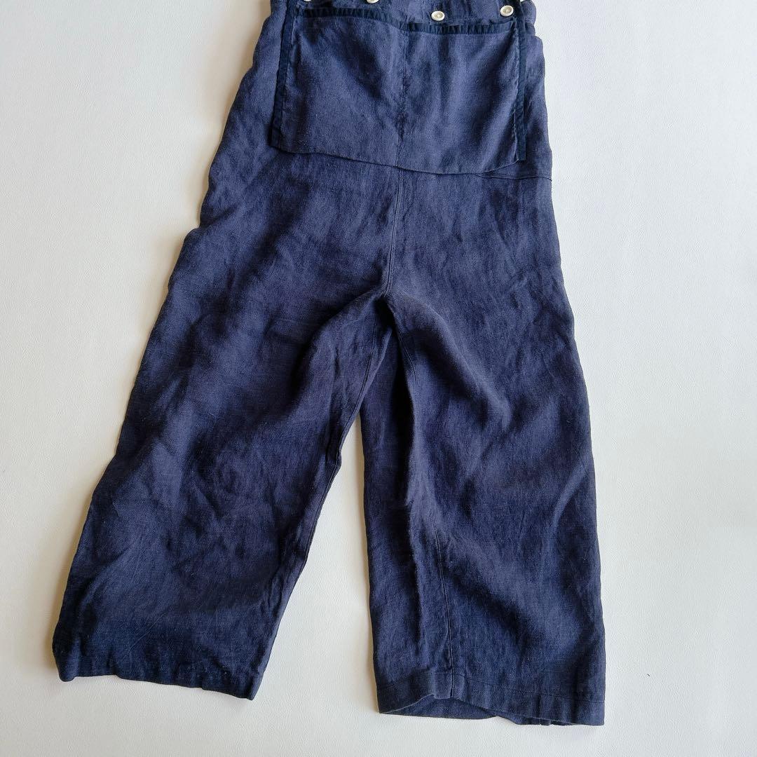 快晴堂謹製 ⿻ リネンヘンプ エプロンサロペット サルエル ナチュラル 2wey