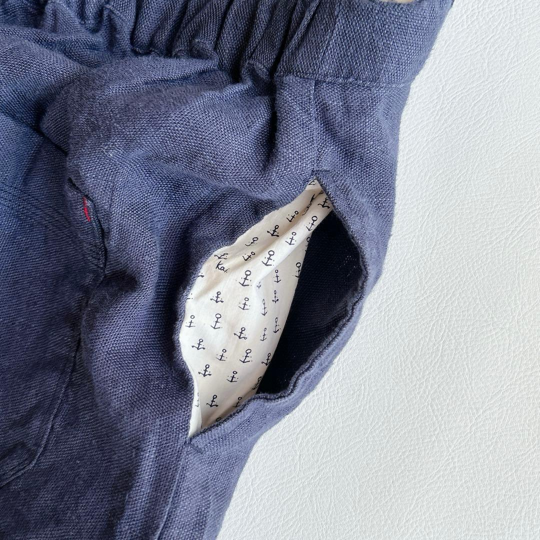 快晴堂謹製 ⿻ リネンヘンプ エプロンサロペット サルエル ナチュラル 2wey