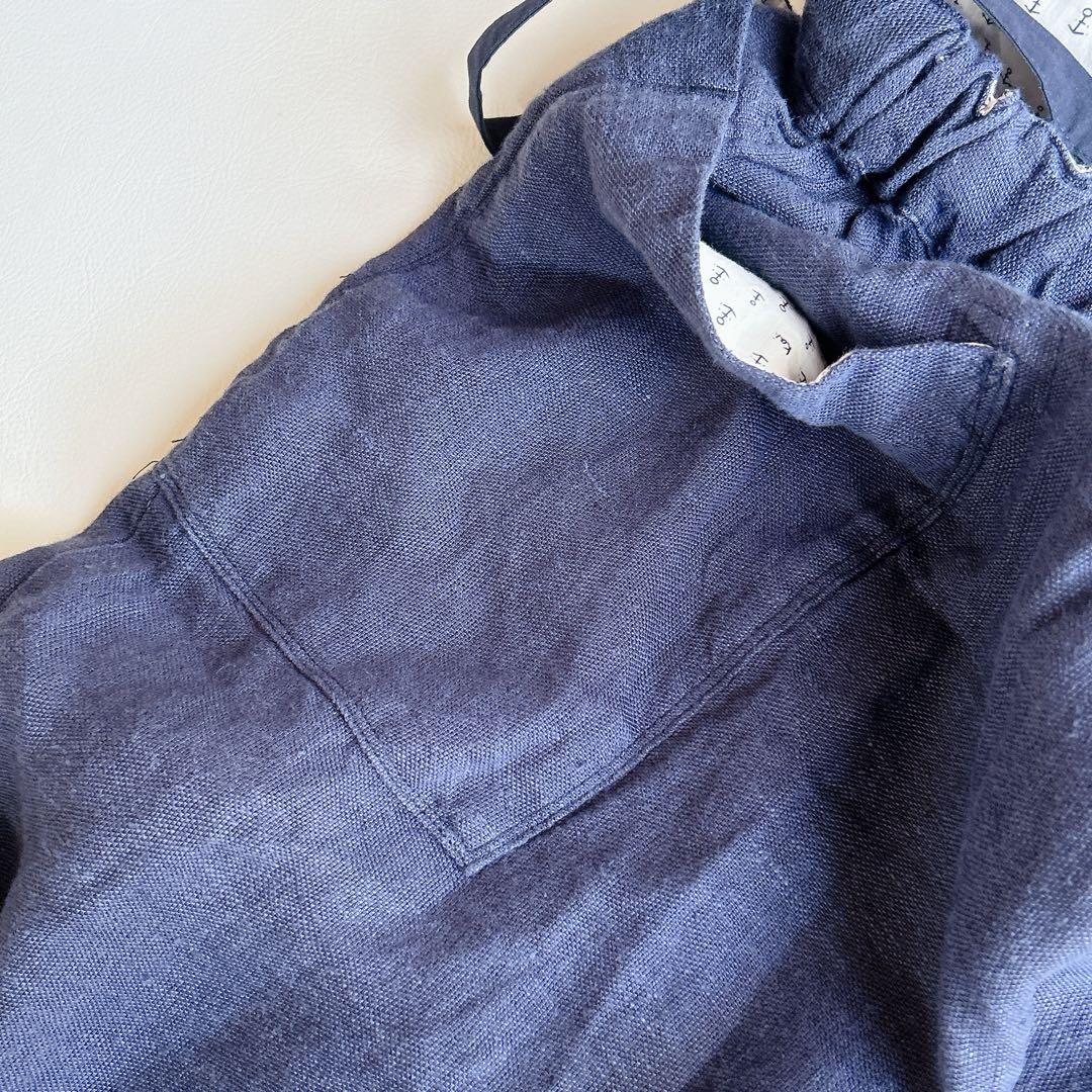 快晴堂謹製 ⿻ リネンヘンプ エプロンサロペット サルエル ナチュラル 2wey