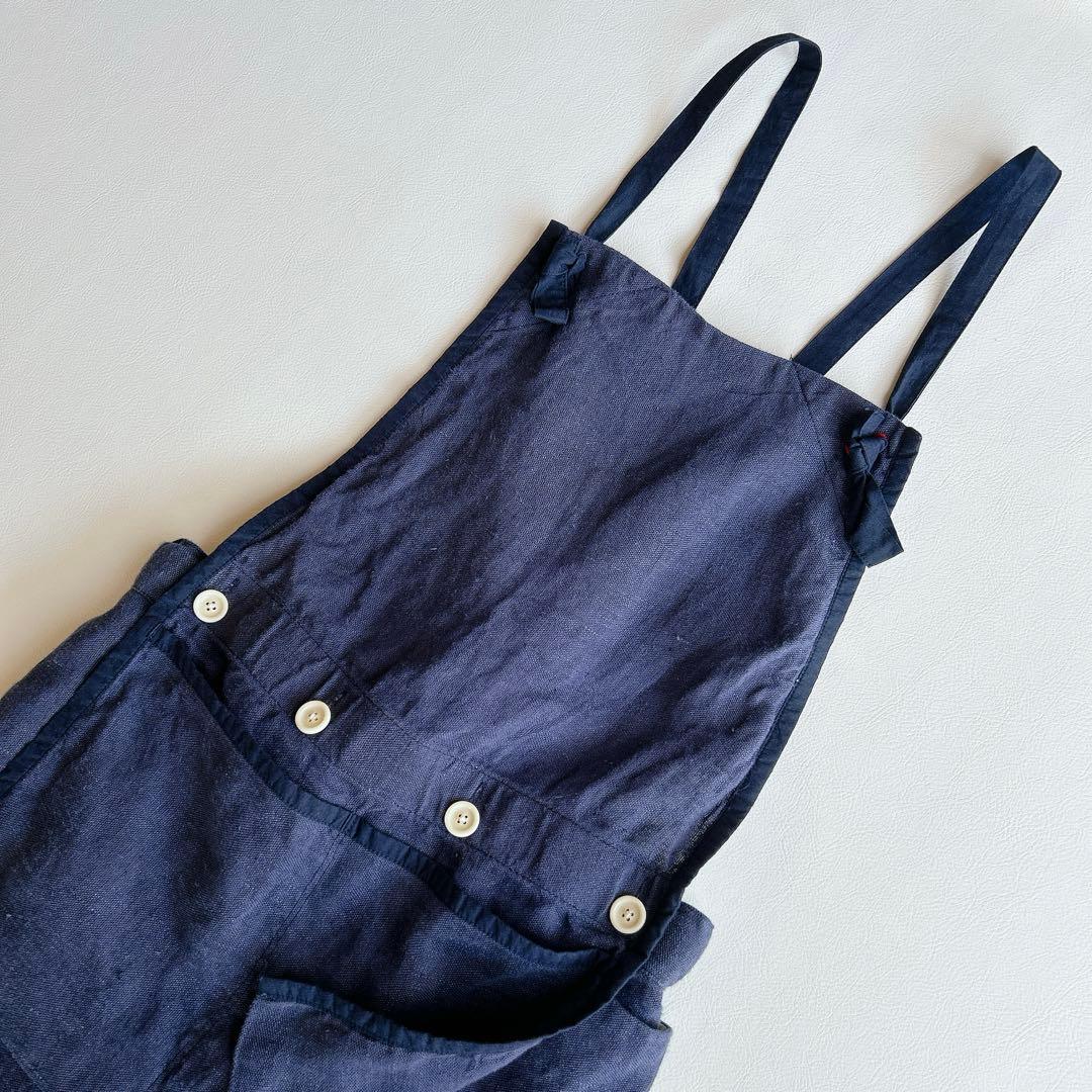 快晴堂謹製 ⿻ リネンヘンプ エプロンサロペット サルエル ナチュラル 2wey