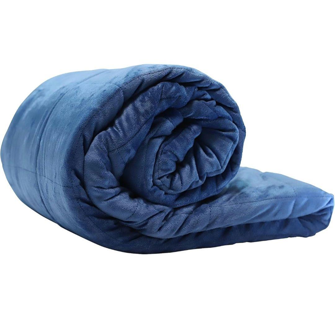 美品 ハグラビ hugravi 加重ブランケット ブルー