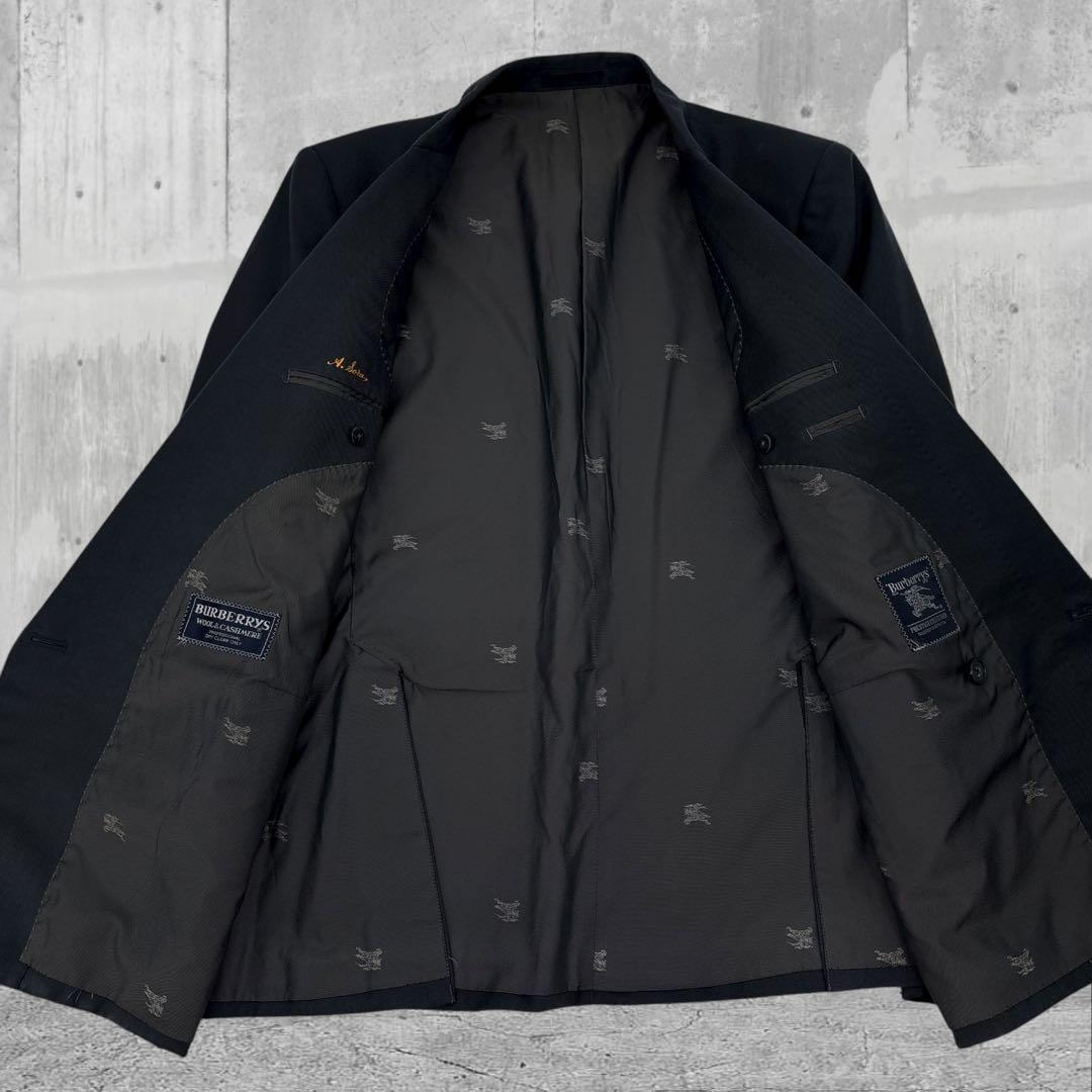 【高級】バーバリー　スーツ　セットアップ　カシミヤ　螺鈿ボタン　ダブル