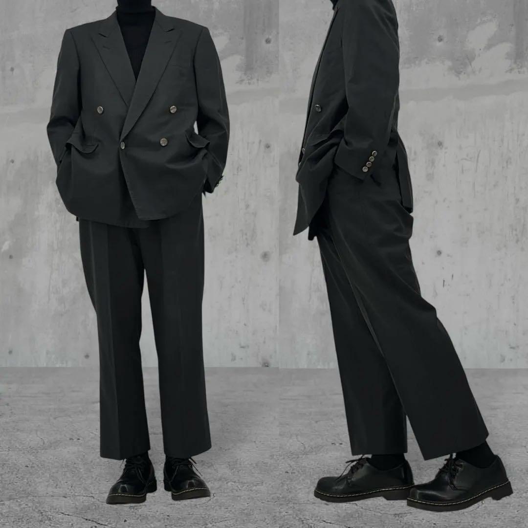 【高級】バーバリー　スーツ　セットアップ　カシミヤ　螺鈿ボタン　ダブル