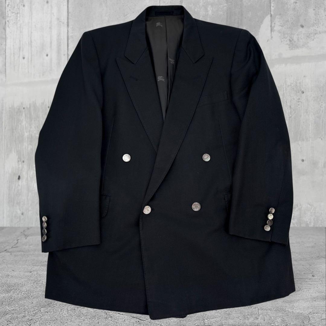 【高級】バーバリー　スーツ　セットアップ　カシミヤ　螺鈿ボタン　ダブル