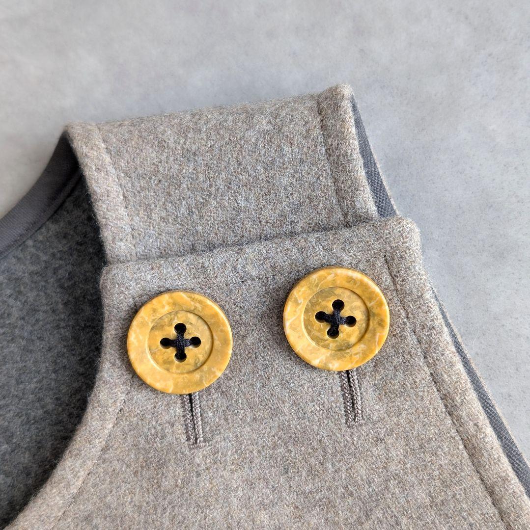 ENFOLD メルトンショートベスト エンフォルド ベージュ モカ ウール