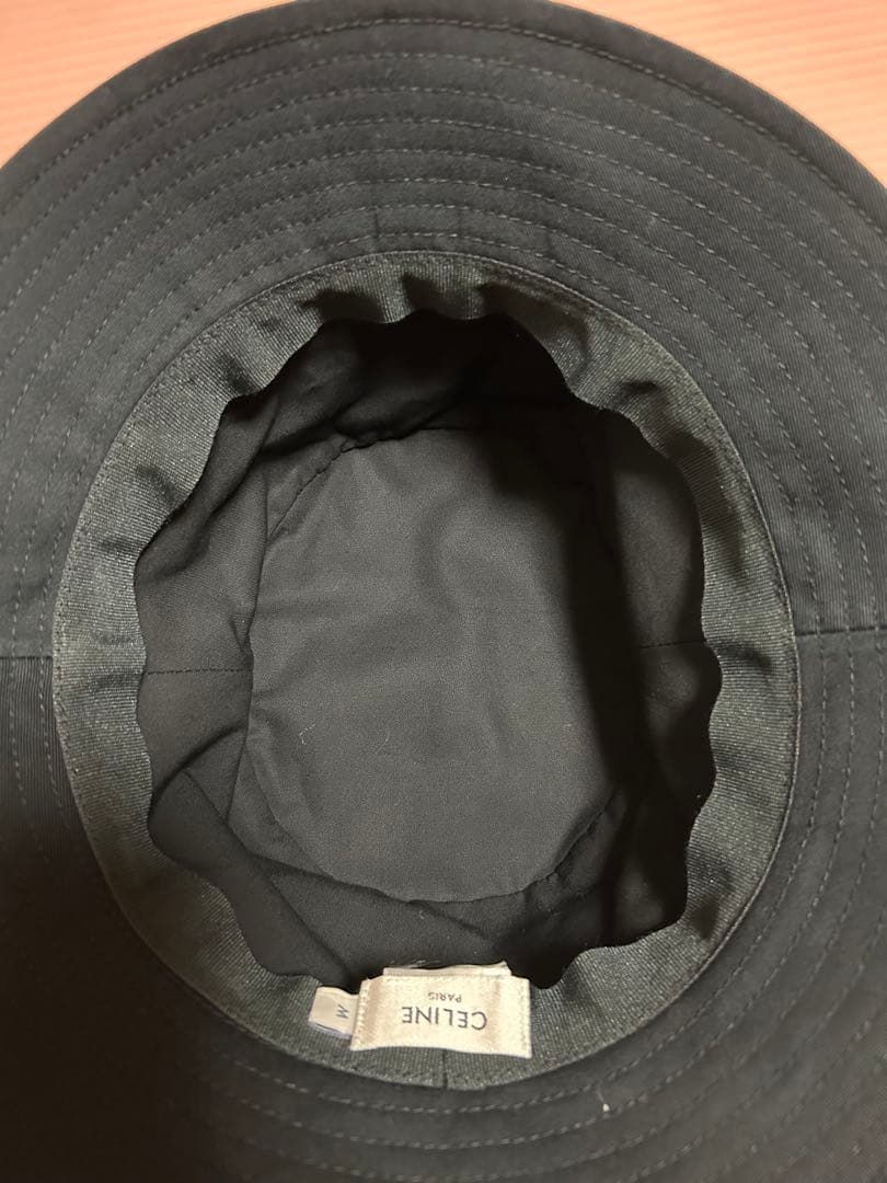CELINE バケットハット 黒　コットン　M