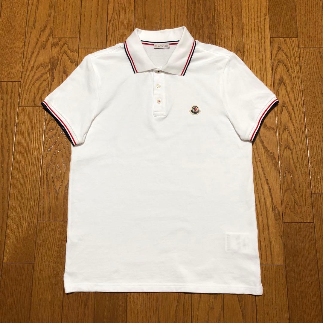 極美品　モンクレール　シンプル　ポロシャツ　ホワイト　S国内正規品 4S309