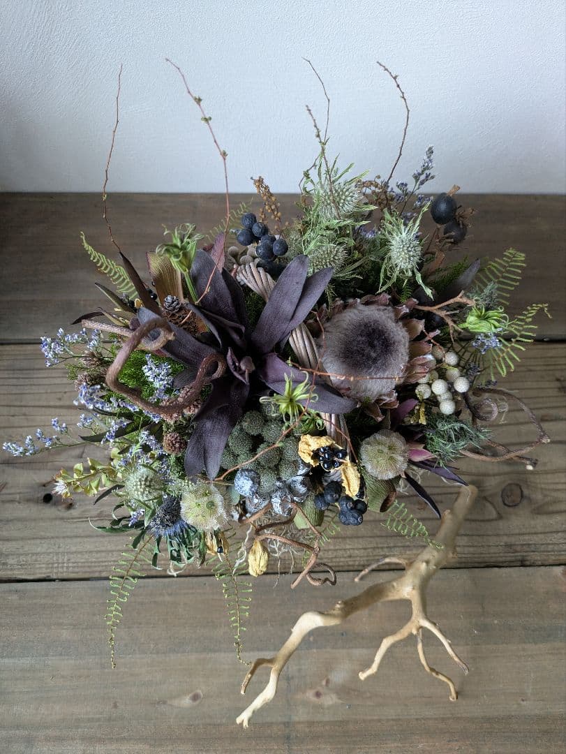 ドライフラワー　インテリア　バスケットアレンジメント