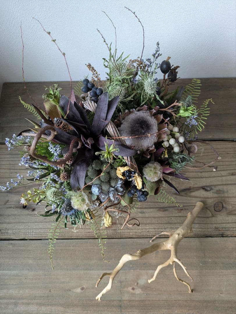 ドライフラワー　インテリア　バスケットアレンジメント