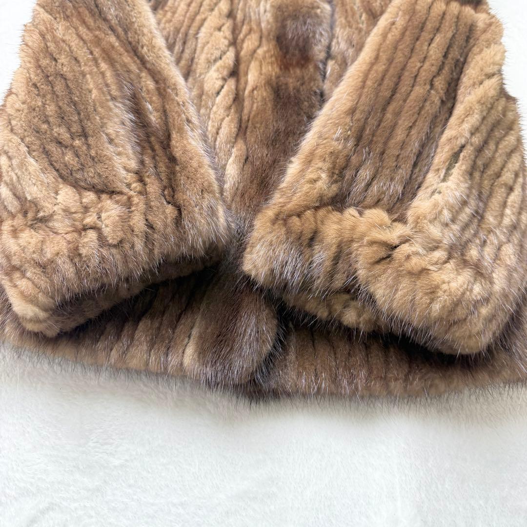 サガミンク 2145 JINDO 毛皮 リアルファーコート ブラウン サイズS