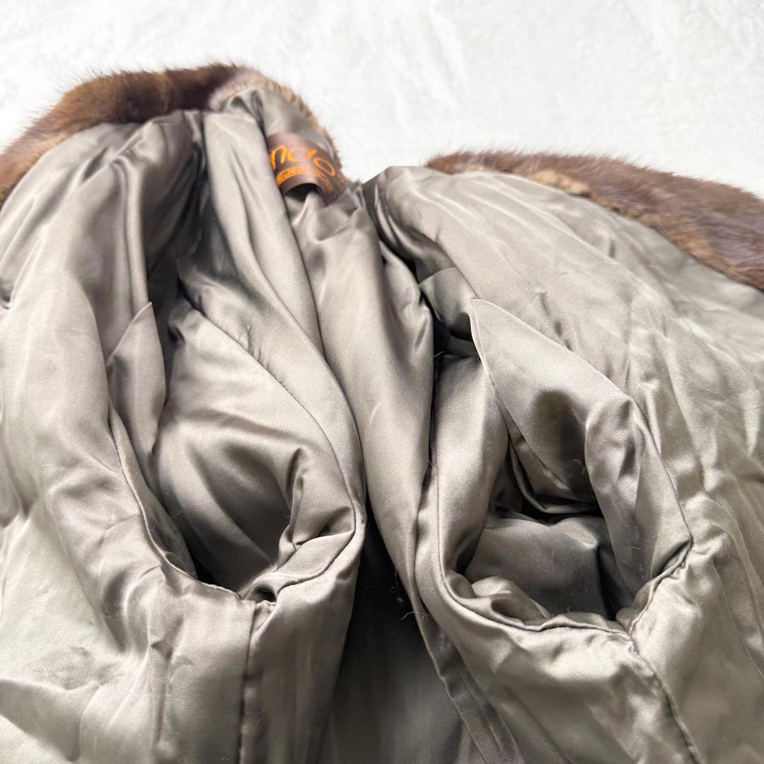 サガミンク 2145 JINDO 毛皮 リアルファーコート ブラウン サイズS