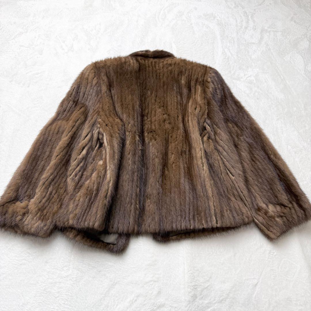 サガミンク 2145 JINDO 毛皮 リアルファーコート ブラウン サイズS