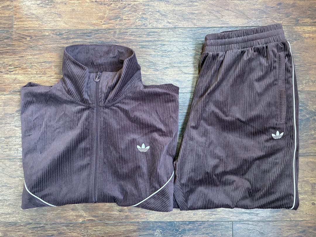 adidas コーデュロイブラウン ジャージセット 2XL