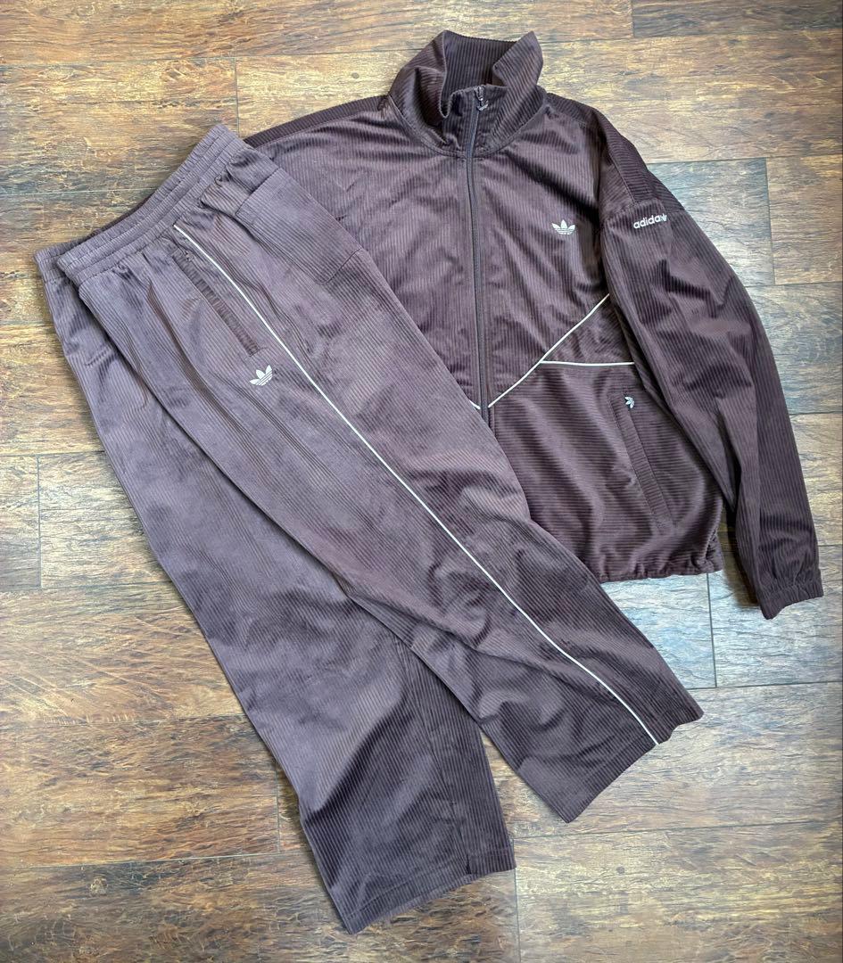 adidas コーデュロイブラウン ジャージセット 2XL