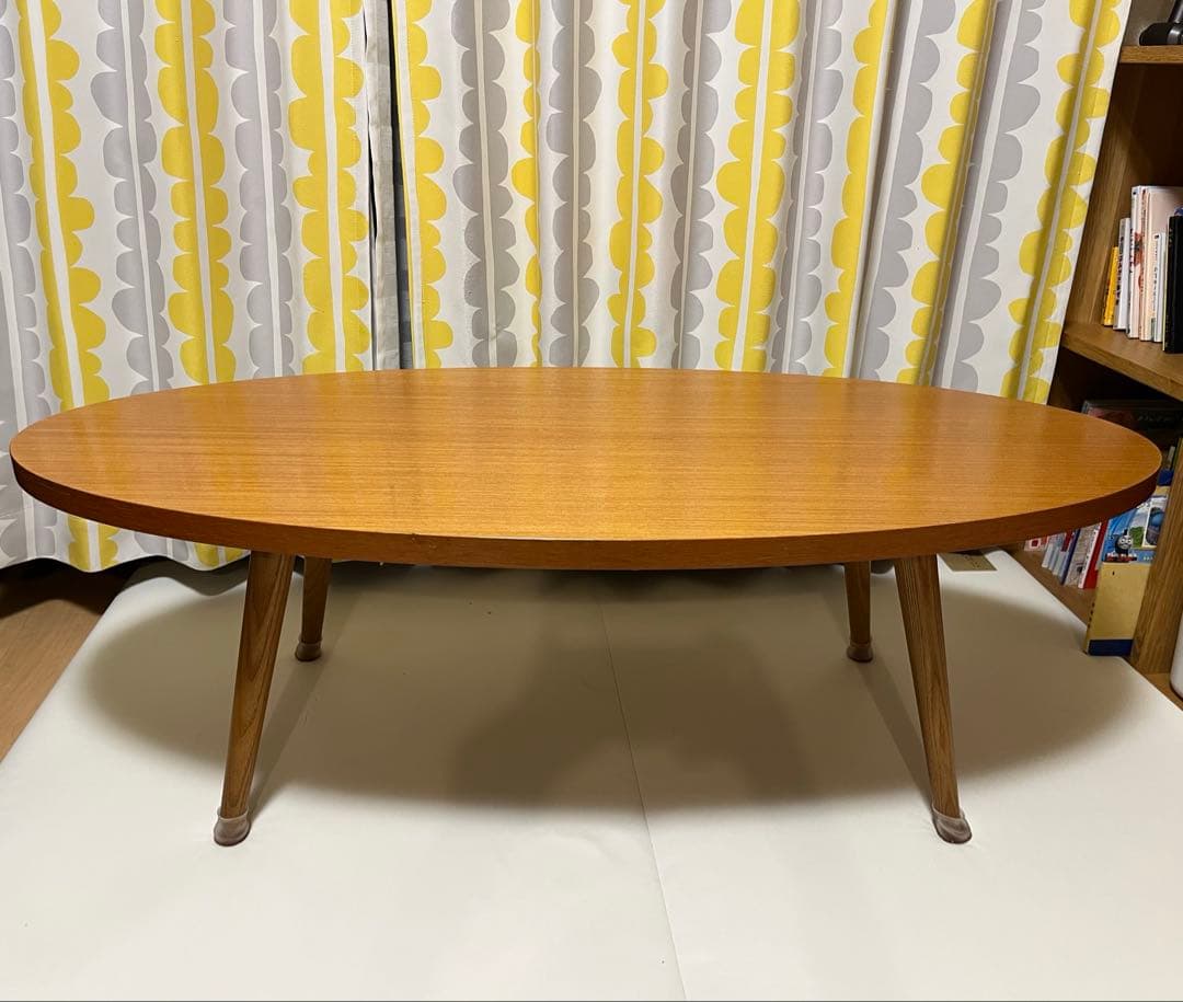 unico 楕円形木製センターテーブル