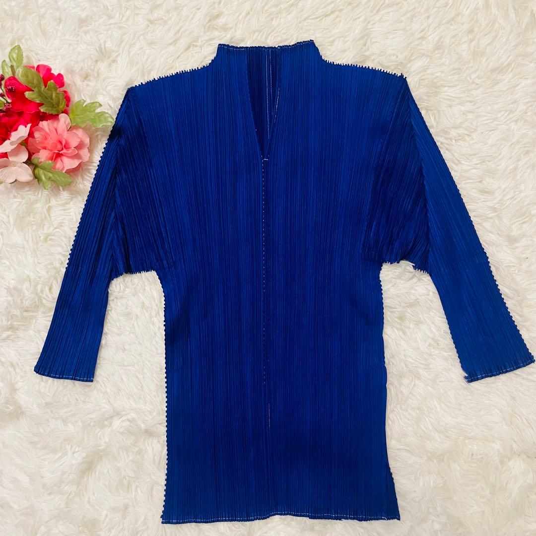 【美品】Lサイズ　イッセイミヤケ プリーツプリーズ パープル系 カットソー