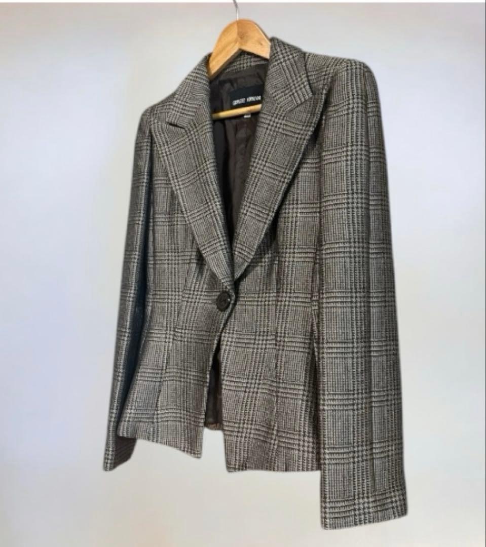 GIORGIO ARMANI ジャケット イタリア製 背中リボン グレンチェック