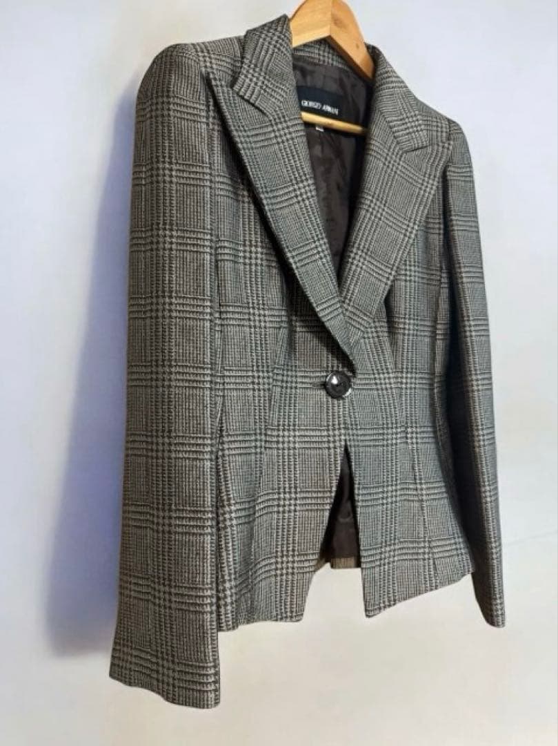 GIORGIO ARMANI ジャケット イタリア製 背中リボン グレンチェック