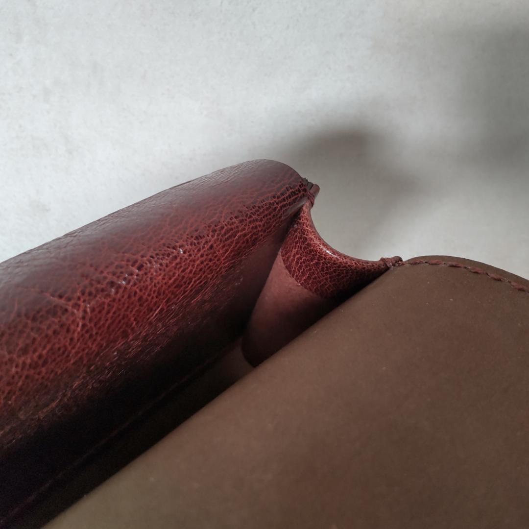 手巻きたばこ 三つ折りシャグポーチ（茶色）高級姫路レザー使用 一点物S-57HC