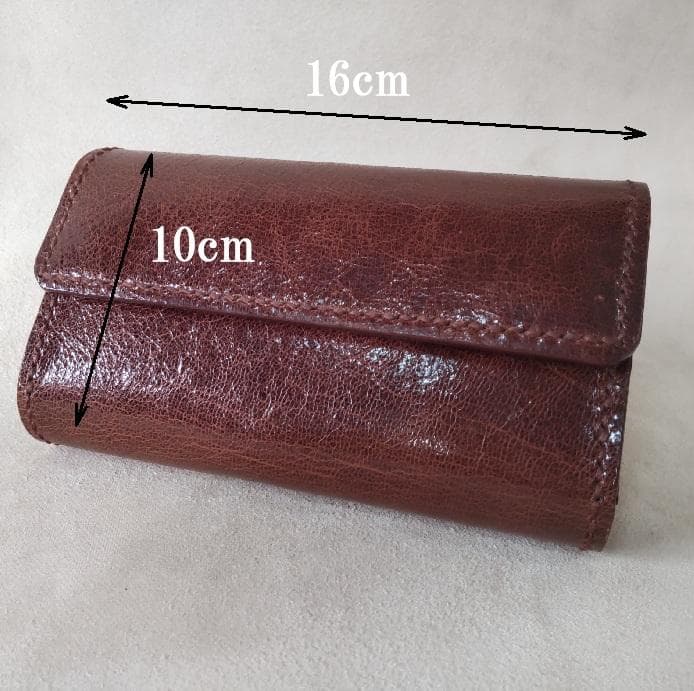 手巻きたばこ 三つ折りシャグポーチ（茶色）高級姫路レザー使用 一点物S-57HC