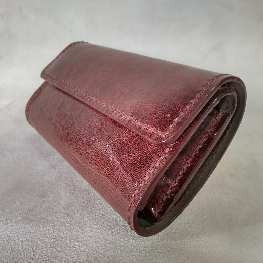 手巻きたばこ 三つ折りシャグポーチ（茶色）高級姫路レザー使用 一点物S-57HC