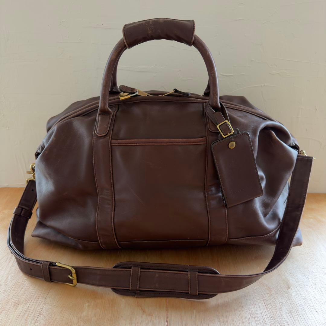 オールドコーチ ボストンバッグ 2way オールレザー ブラウン 大容量