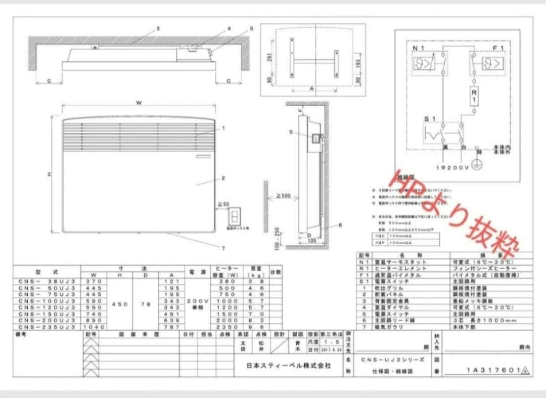 スティー ベル 　エルトロン パネルヒーター　NS120 UJ3 238479