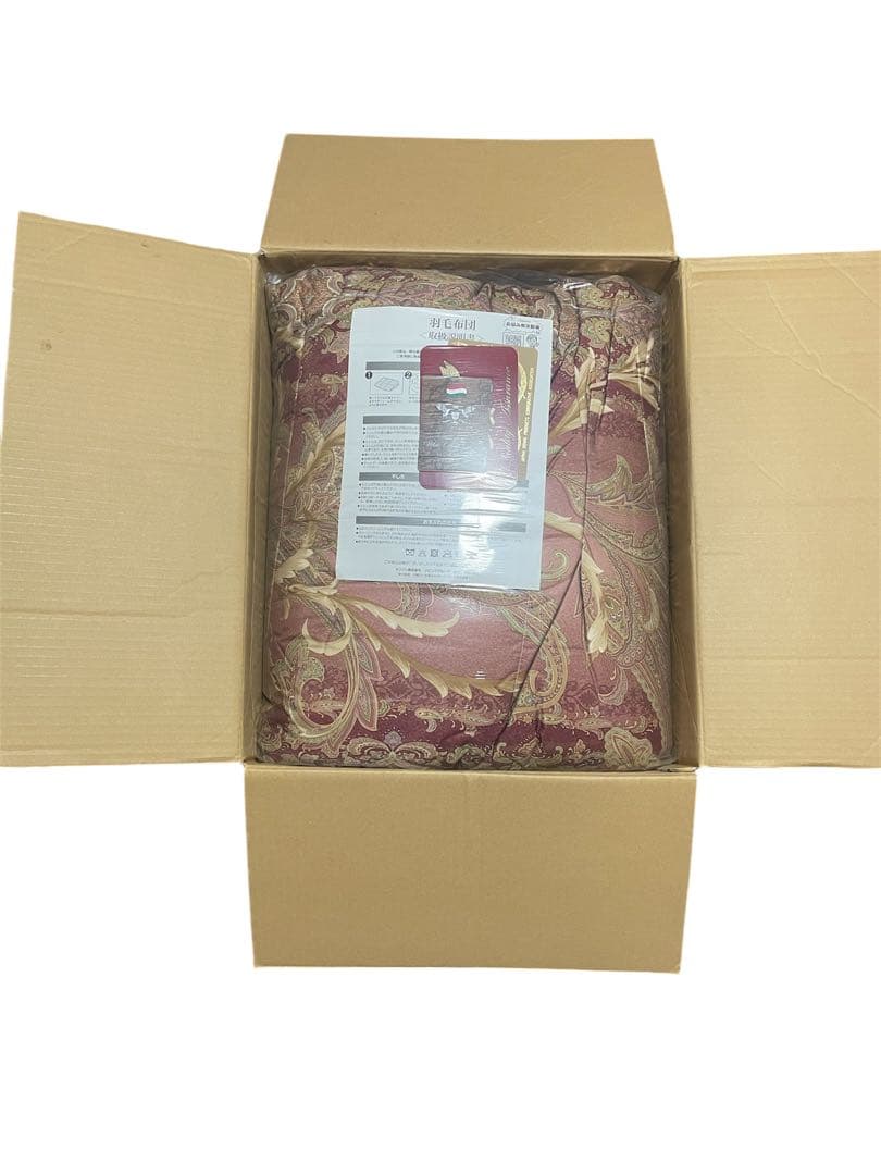 年末限定価格 モリリン　ハンガリー産ダウン90%羽毛布団　シングルロング　ローズ