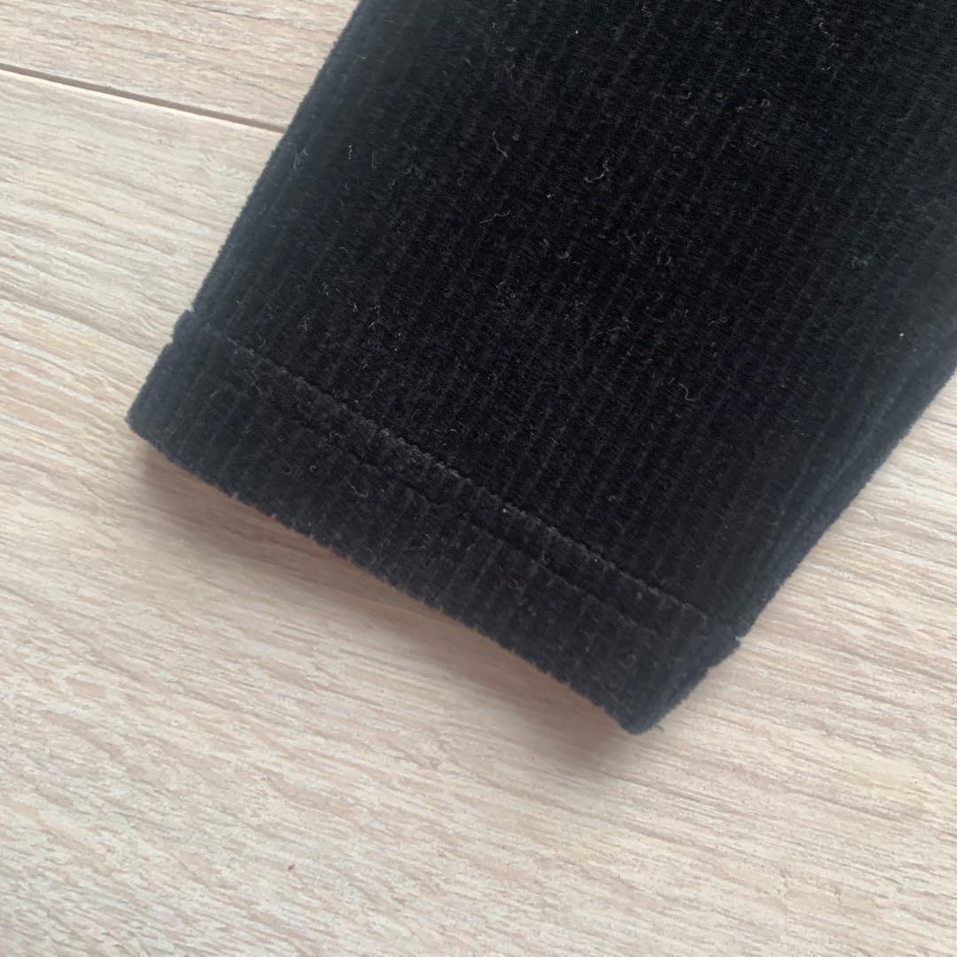 【familiar】 ブラウンベルベット＆チェック柄ワンピース 160cm 美品