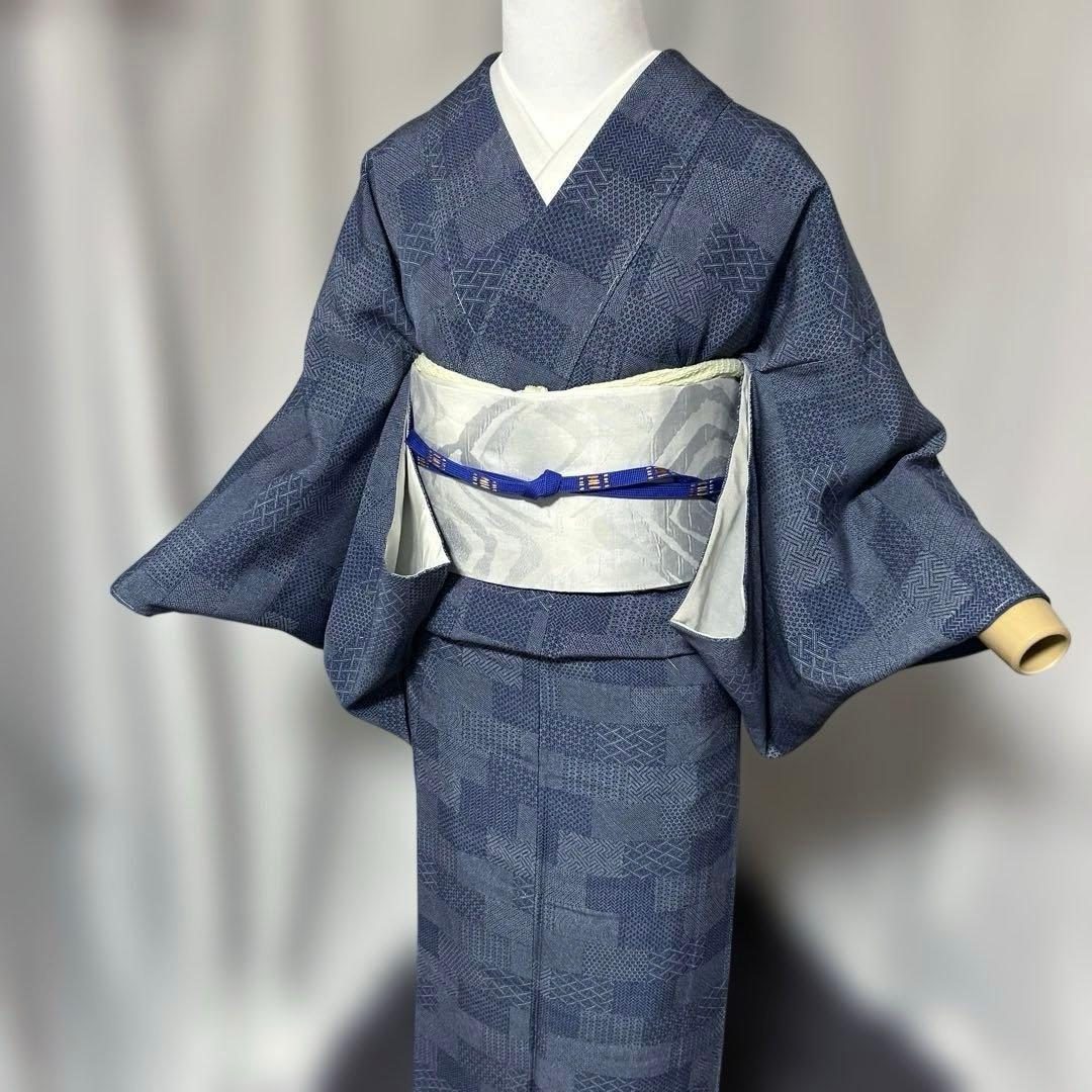 新品　美品　袷　正絹　作家　やまと　江戸小紋　寄せ小紋　フルセット