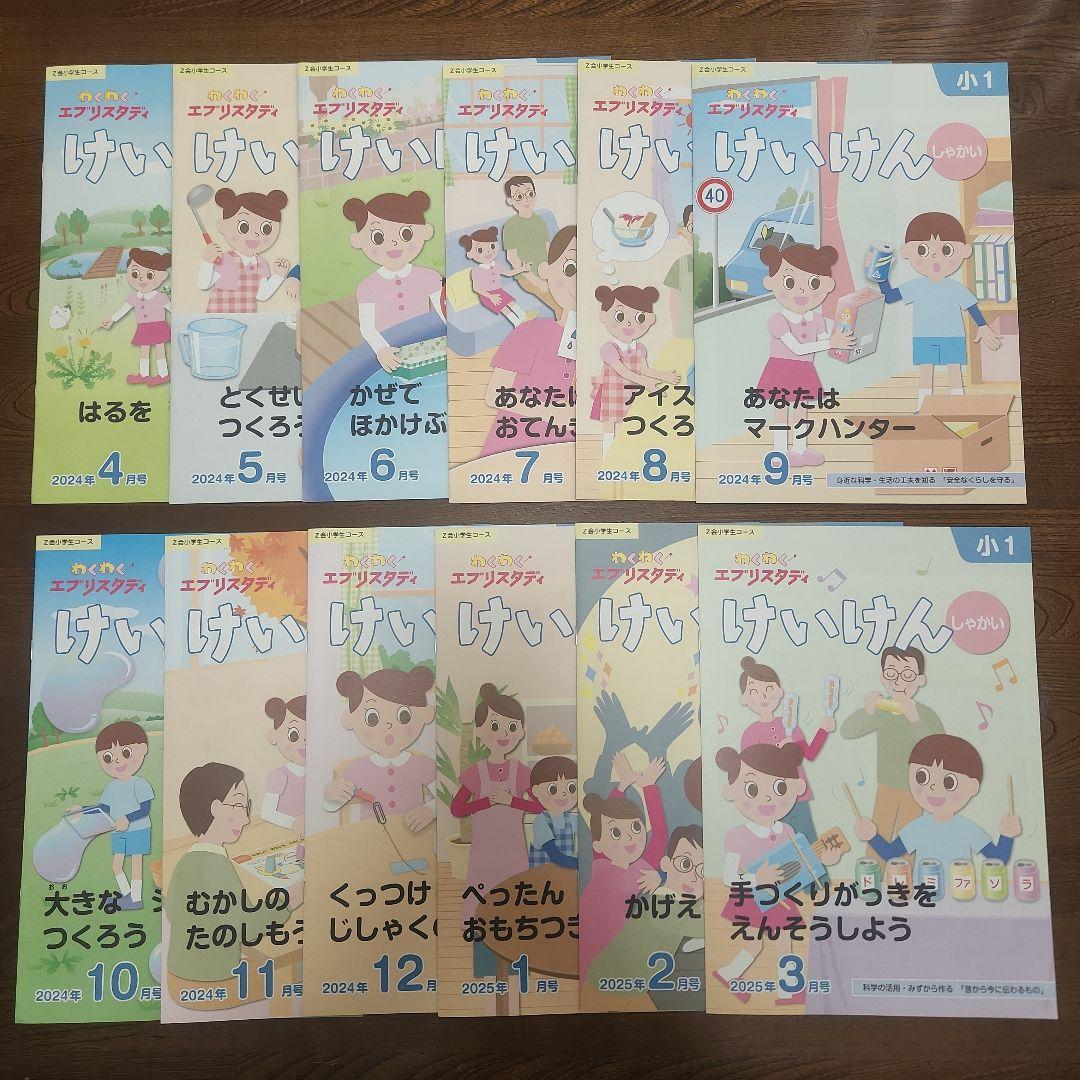 ほぼ未記入 最新2024年度 1年分　Z会 小学1年生 みらい思考力ワークあり