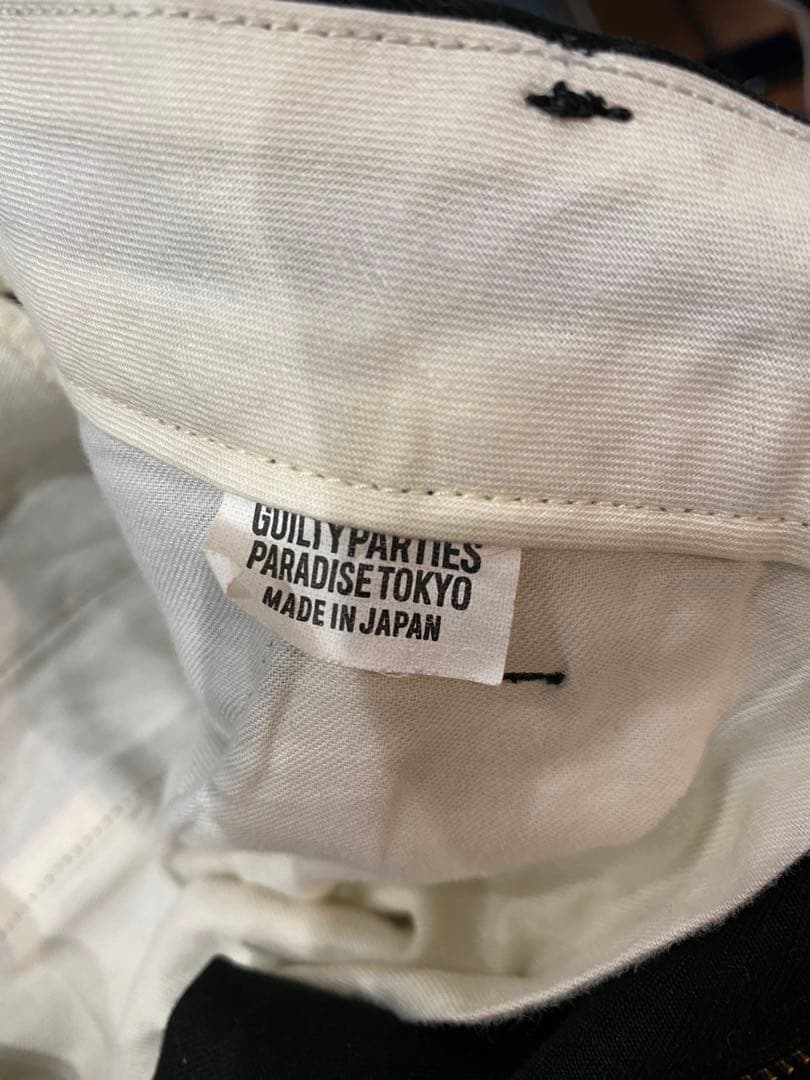 WACKO MARIA DOUBLE PLEATED TROUSERS チノL黒