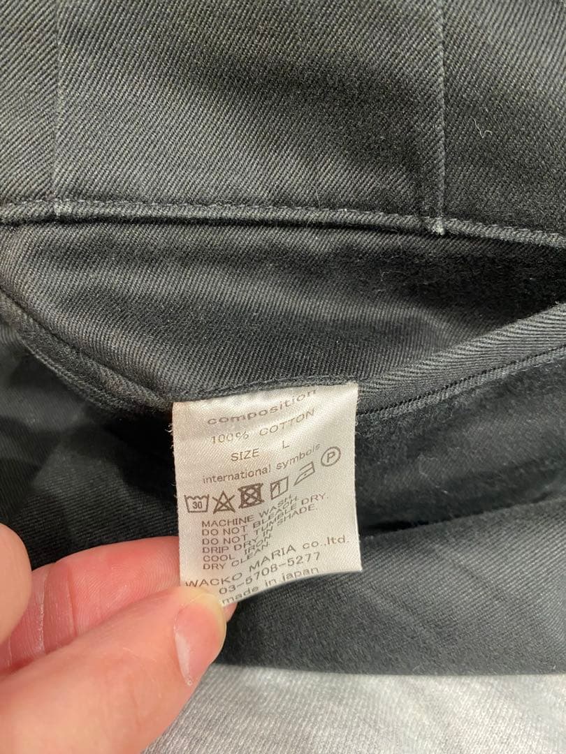 WACKO MARIA DOUBLE PLEATED TROUSERS チノL黒