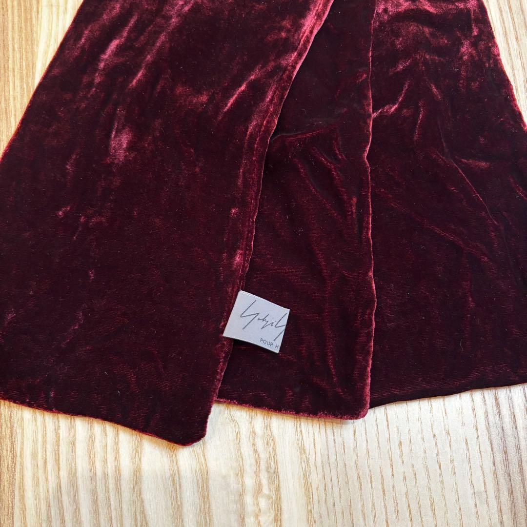 yohji yamamotoヨウジヤマモト ベロアストール　ボルドー