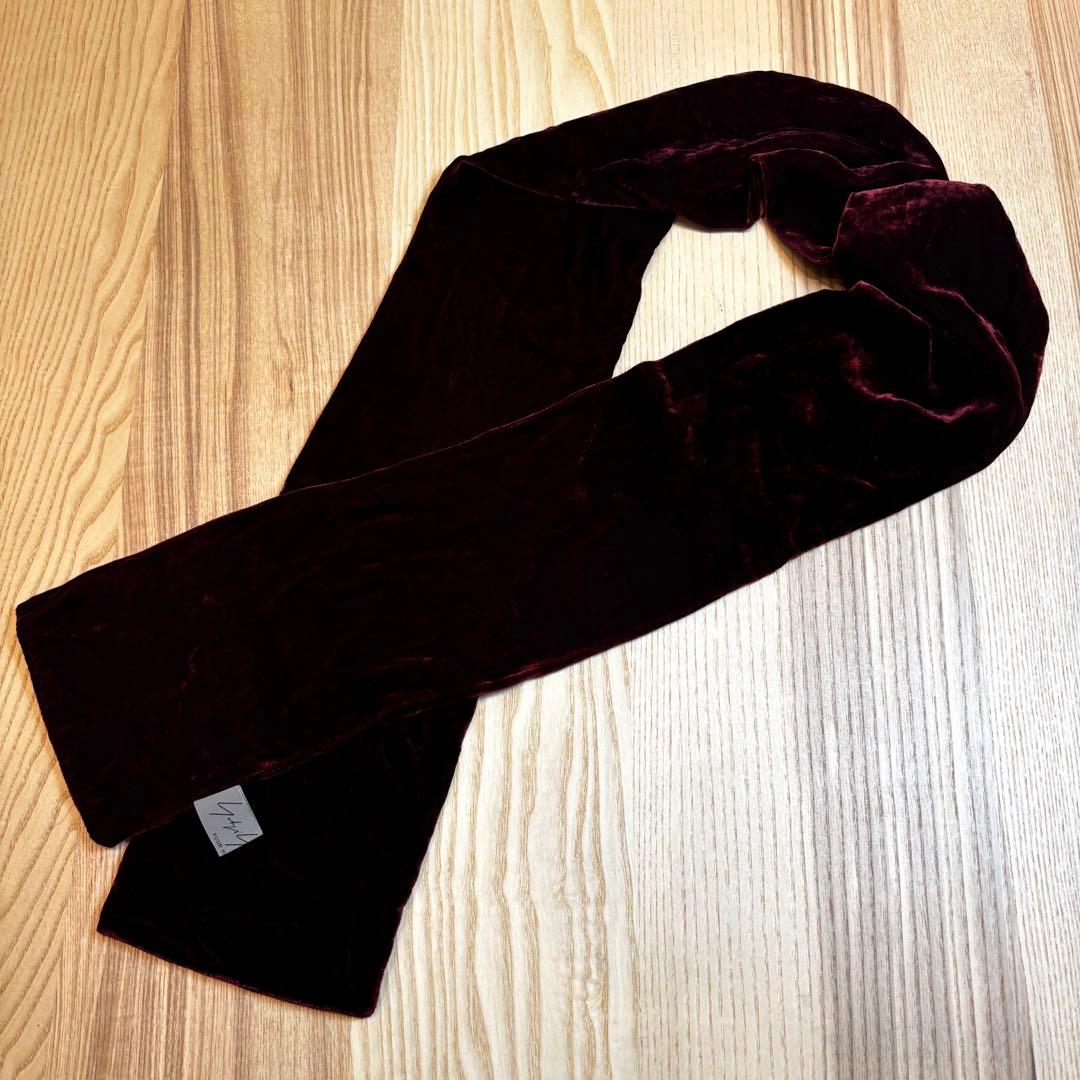 yohji yamamotoヨウジヤマモト ベロアストール　ボルドー