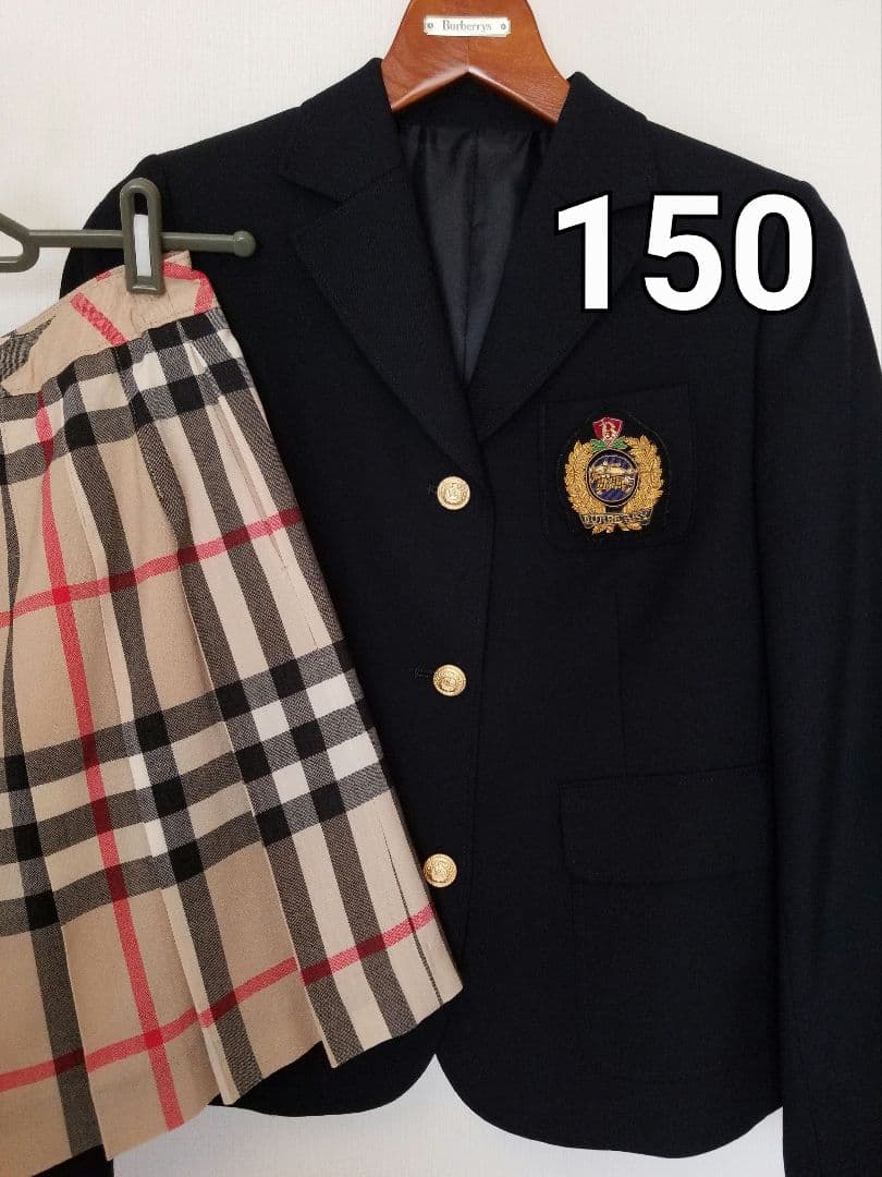 バーバリージャケットスカートセット2点 ベージュスカート ブレザー美品150