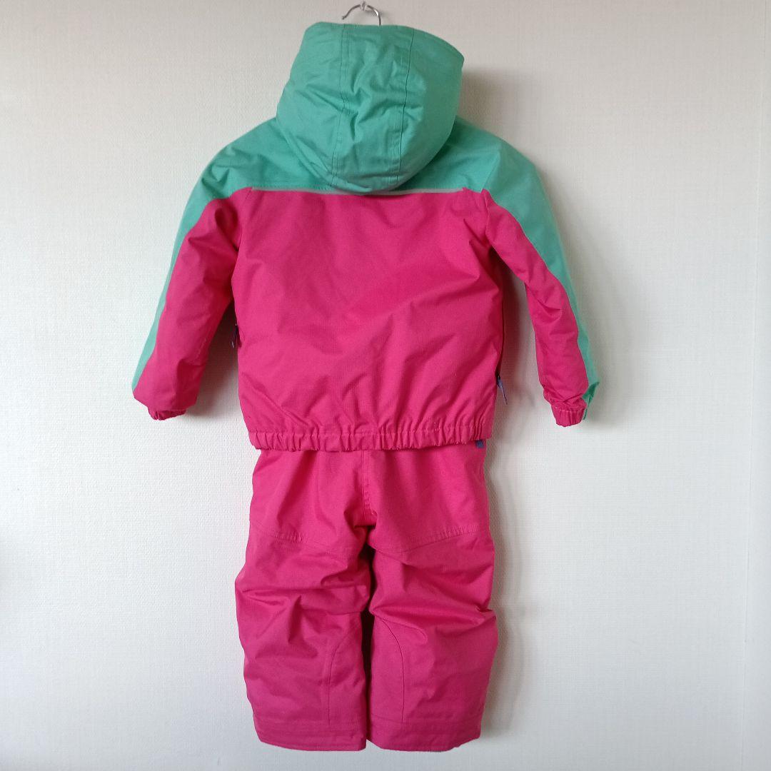 patagonia 子ども用スキーウェア ピンク/グリーン