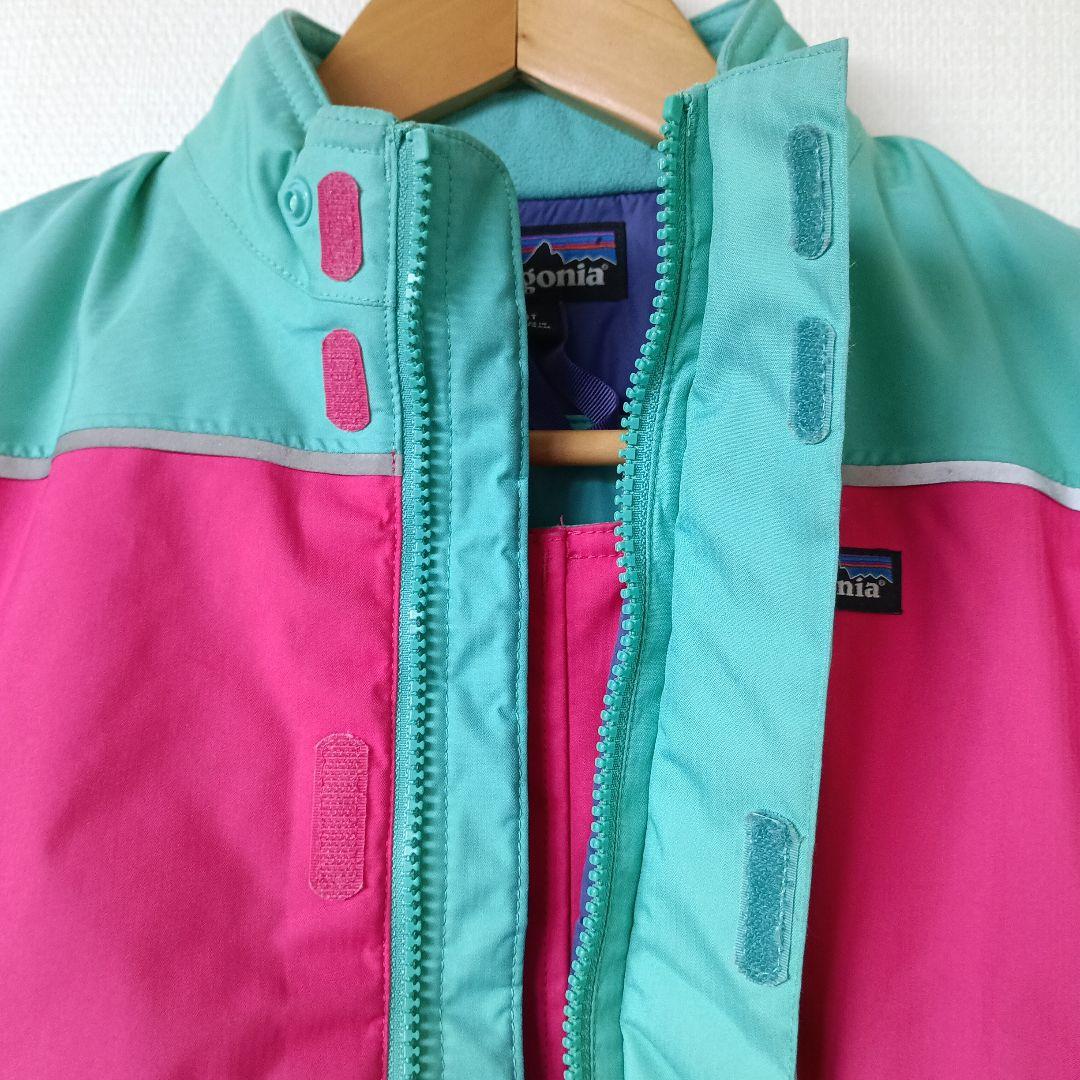 patagonia 子ども用スキーウェア ピンク/グリーン