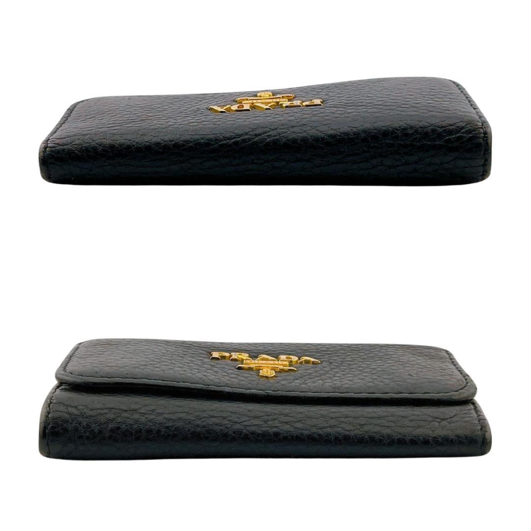 【保管箱付】PRADA プラダ 6連キーケース グレインカーフレザー ブラック系