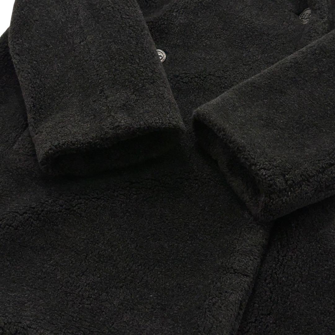 【極美品】FENDI フェンディ　ボアコート トレンチ　ダブル　ロゴボタン