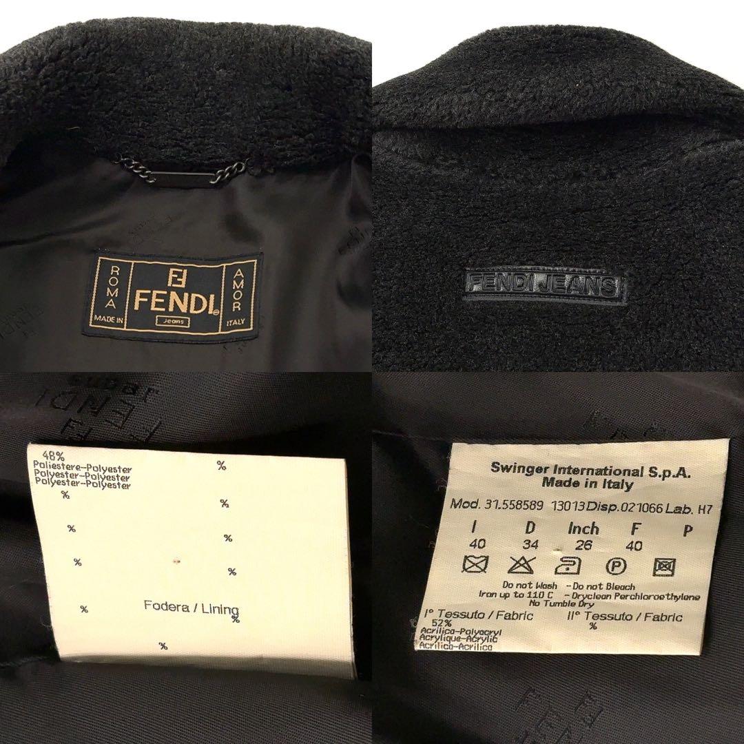 【極美品】FENDI フェンディ　ボアコート トレンチ　ダブル　ロゴボタン