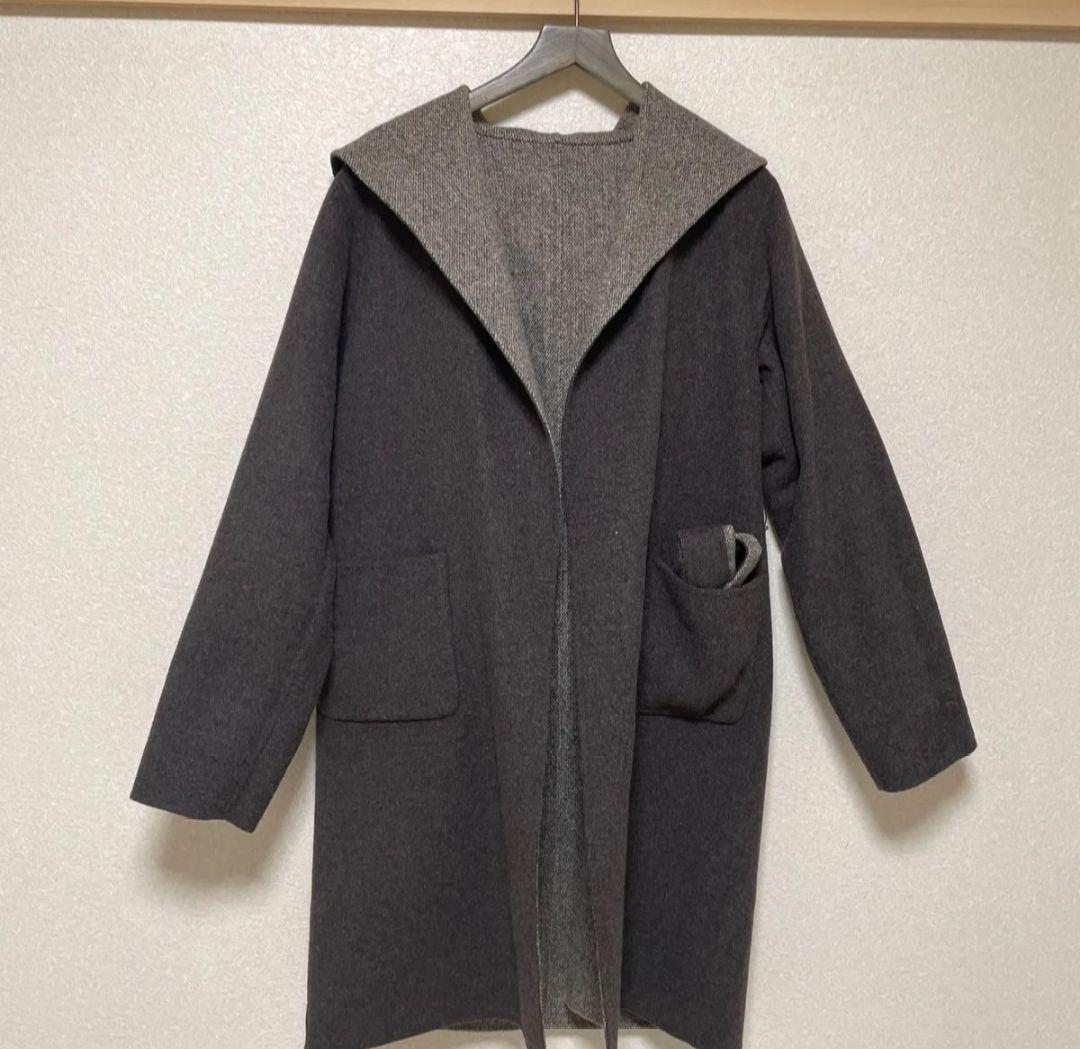 ブラックフライデー　ラルフローレン リバーシブル　ウール　フーデッドコート　L