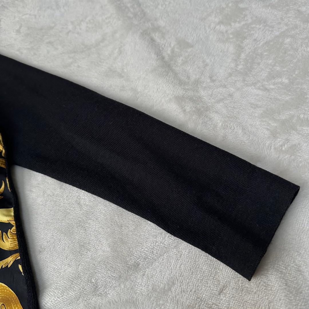 vintage HERMES スカーフ柄 バロック カットソー ポロシャツ 黒