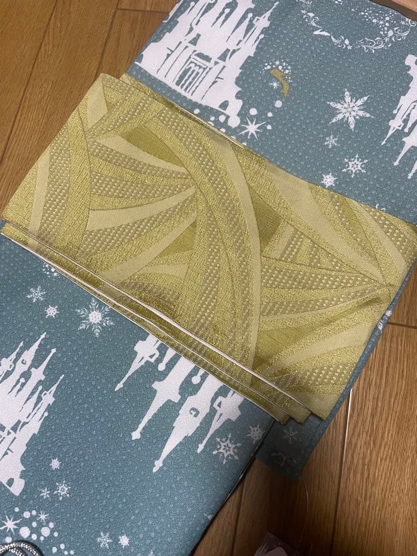 ディズニーテーマ着物 グリーン系